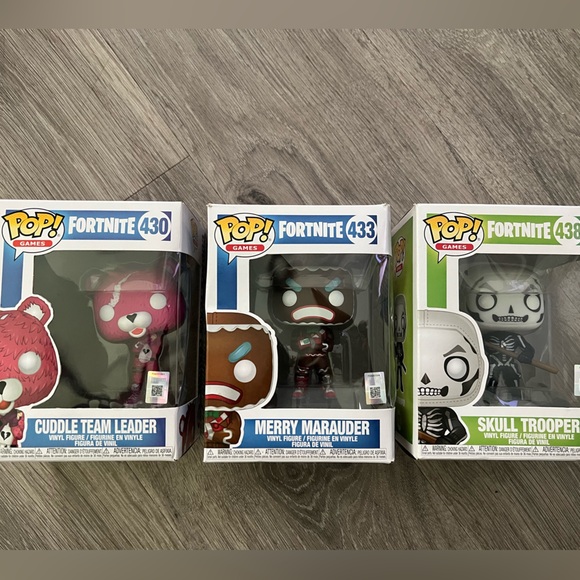 Funko Pop Games Fortnite Set Cuddle Team Leader Skull Trooper Merry Marauder - Picture 1 of 11